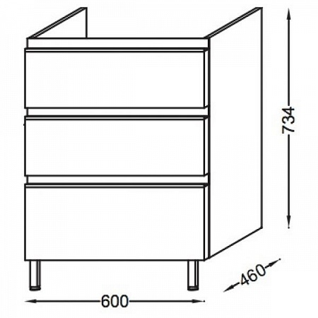 Комплект мебели 60 см Jacob Delafon Vox с раковиной EB2105-DD2, тумбой EB2050-RA-442, Серый Лак
