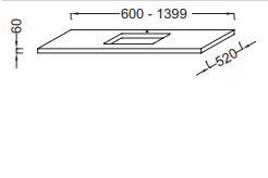 Столешница под раковину Jacob Delafon Parallel 120х52 см, Дуб, с отв. под раковину EB53-1200-E10