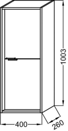 Колонна Jacob Delafon EB1587-E52-S50 40 см, ручки лак, к. дуб табак меламин, ф. аквамарин лак сатин