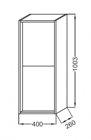Шкаф-пенал Jacob Delafon Vivienne 40x100 см, корпус серый дуб, фасад чёрный, EB1587-E71-M61