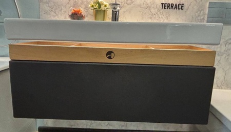 Комлект: Тумба 100 см  Jacob Delafon Terrace EB1187-274 Черный Лак с раковиной EXC112-00