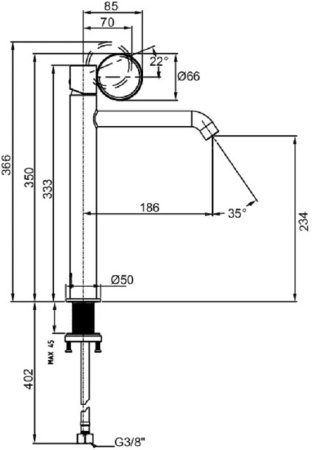 Смеситель для раковины Jacob Delafon Vivienne Signature, E38683-LB1-2MB, латунь матовая/хром