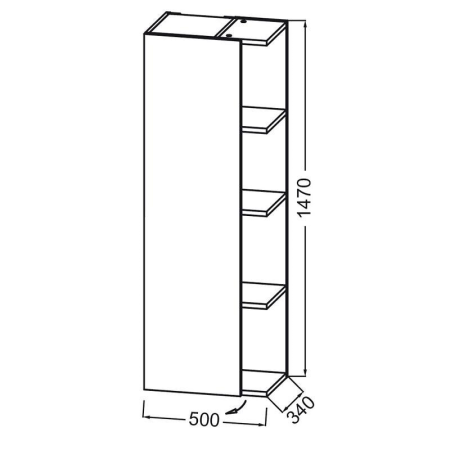Пенал Jacob Delafon Cafe Terrace EB2436G-P6-G1C, 50 см, цвет белый лак