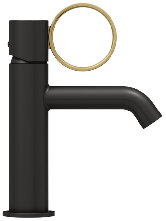 Смеситель для раковины Jacob Delafon Vivienne Signature, E38682-LB3-BL, черный матовый/латунь