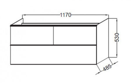Тумба под столешницу Jacob Delafon Odeon Up, 117 см, светлый дуб меламин, EB892RU-E5