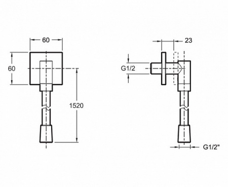 Шланговые подключения коленное соединение, с заглушкой, шлангом Jacob Delafon E14714-CP
