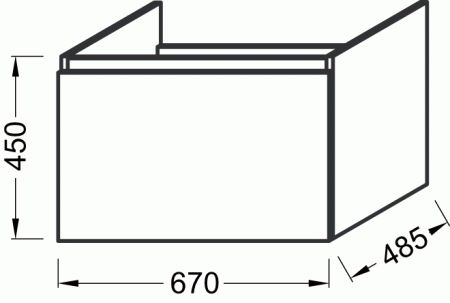 Тумба под раковину 65 см Jacob Delafon Odeon Up EB860-N18 белый блестящий