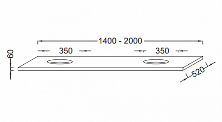 Столешница для раковины 200 см Jacob Delafon Parallel EB73-2000-N18 Белый Блестящий