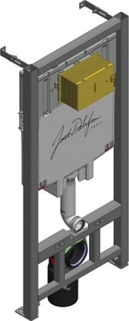 Комплект с инсталляцией Jacob Delafon E29025-NF, унитазом E77725-0, клавишей E20858-CP и крышкой E77168-0