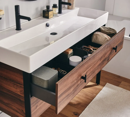 Смеситель для раковины Jacob Delafon Rivoli E24323-BL, с донным клапаном, черный матовый