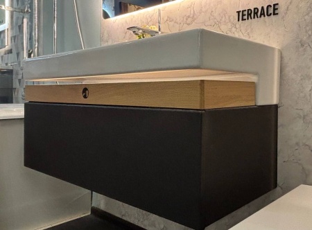 Комлект: Тумба 100 см  Jacob Delafon Terrace EB1187-274 Черный Лак с раковиной EXC112-00