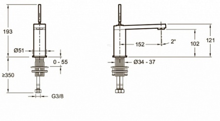 Смеситель для раковины Jacob Delafon Composed E73158-TT, титан