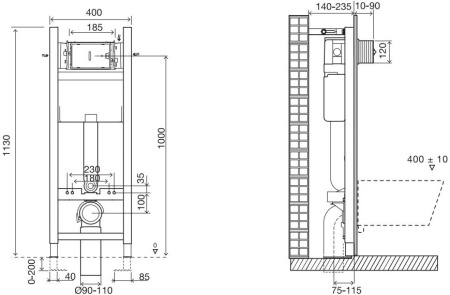 Комплект с инсталляцией Jacob Delafon E33131RU-NF, унитазом E77725-0 и крышкой E77168-0