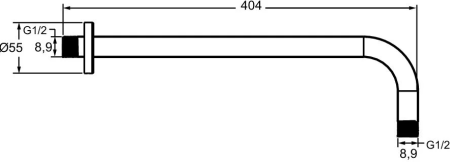 Держатель верхнего душа Jacob Delafon E26322-BL настенный, 40.4 см, черный