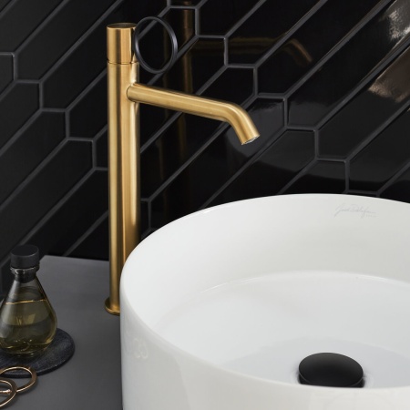 Смеситель для раковины Jacob Delafon Vivienne Signature, E38683-LB2-2MB, латунь матовая/черный