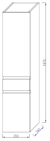 Колонна Jacob Delafon Madeleine EB2069G-J5, 35 см, блестящая белая, левая