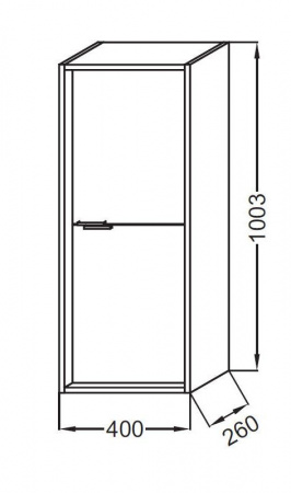 Шкаф-пенал Jacob Delafon Vivienne 40x100 см, корпус серый дуб, фасад серый дуб, EB1510-E71-E71