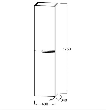 Колонна 175х34 см Jacob Delafon Nona EB1893LRU-G1A, глянцевый телесный