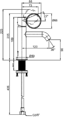 Смеситель для раковины Jacob Delafon Vivienne Signature, E38682-LB2-2MB, латунь матовая /черный