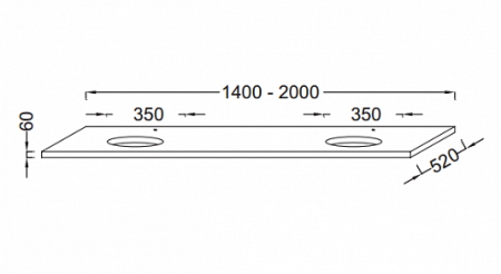 Столешница для раковины 160 см Jacob Delafon Parallel EB70-1600-N18 Белый Блестящий